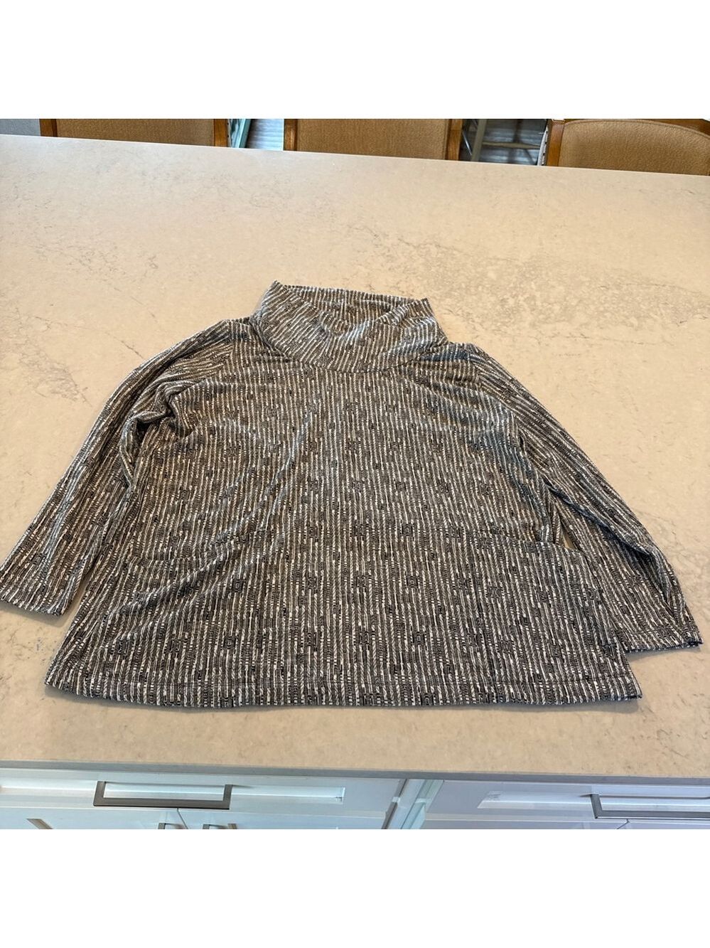 Westbound Women's Gray White Stripe Tunic Top 2XL
